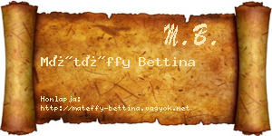 Mátéffy Bettina névjegykártya